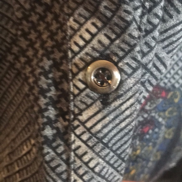 “UNIQUE MULTI FABRIC” Grey and abstract coloured patterns long sleeved sweater. - Picture 8 of 13